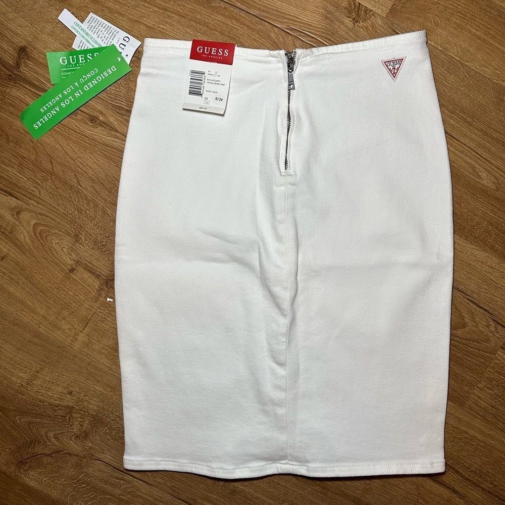 GUESS Cecilia Lace-Up Pencil Skirt White - Picture 3 of 8